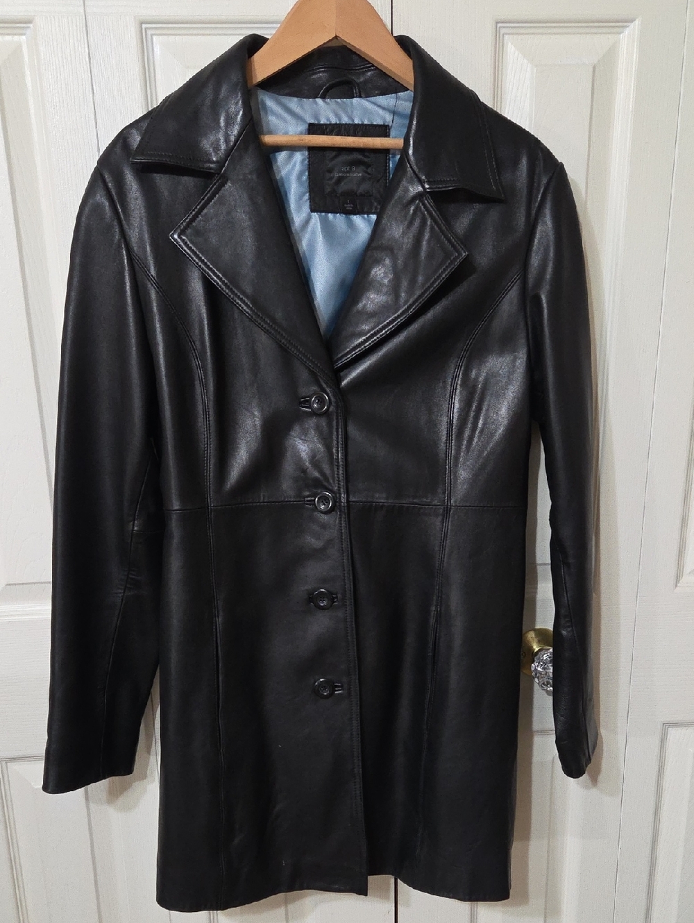 Apt. 9 Lambskin Classic Women's Black Leather Coat